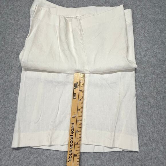 Boston Design Studio Linen Blend Shorts Womens 6 Ecru 28" W Semi Sheer 7" Inseam - Picture 10 of 16